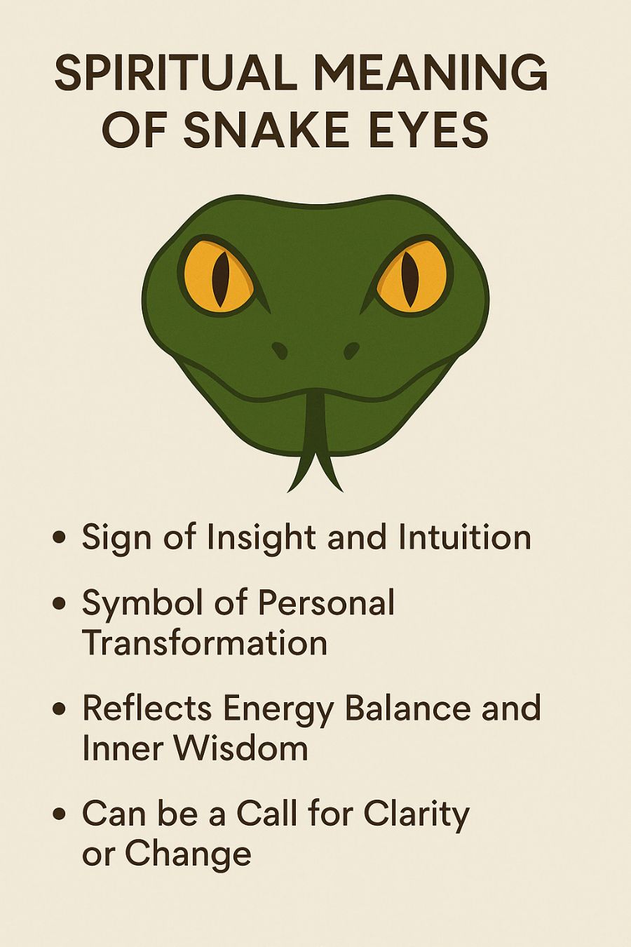 Infographic for Spiritual Meaning of Snake Eyes