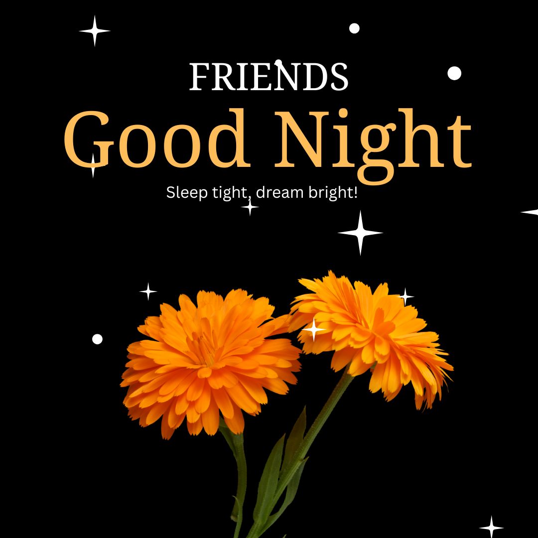 Calming night scene with sweet dreams text for a friend