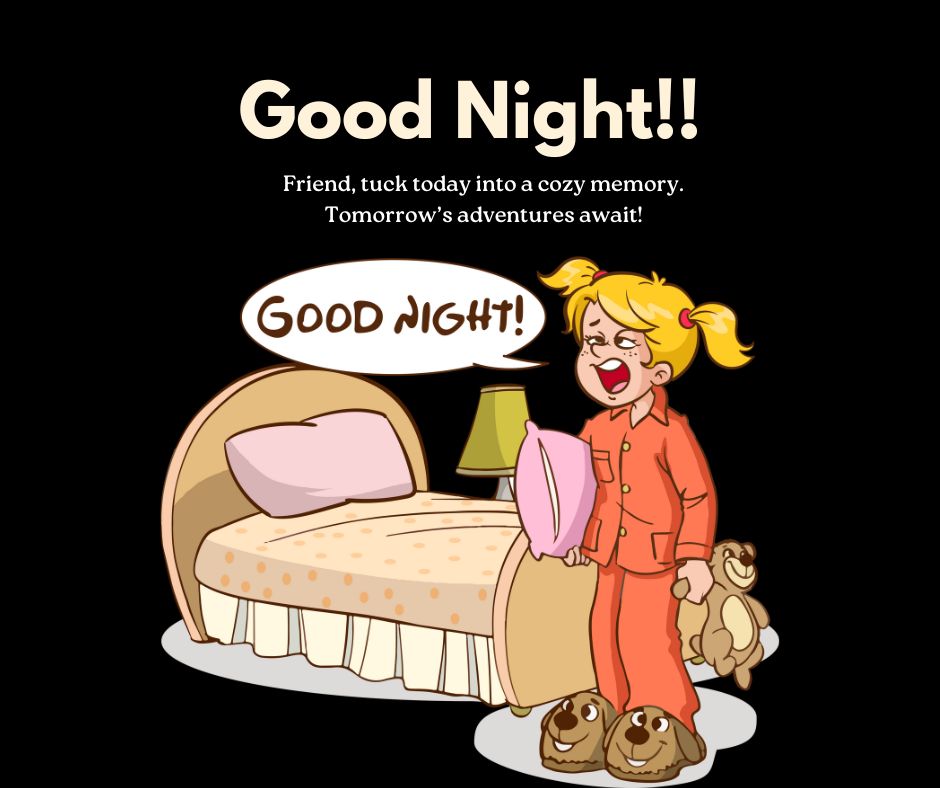 Digital card showing a warm good night greeting for friends